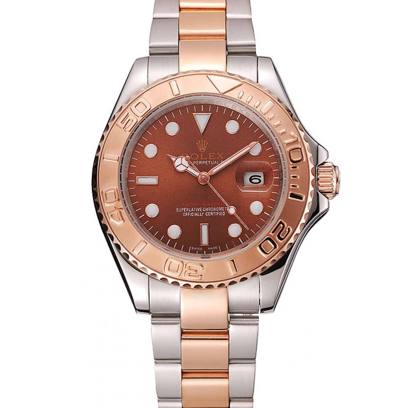 Aaa replica Master Stainless Gold Yacht Steel Tone 1453864 Bracelet Rose Rolex Dial Two 0816